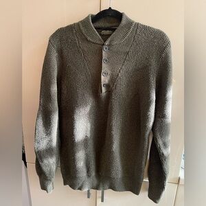 VTG Eddie Bauer Men's Cotton Blend Sweater Fisherman Pullover 1/4 Button Size S